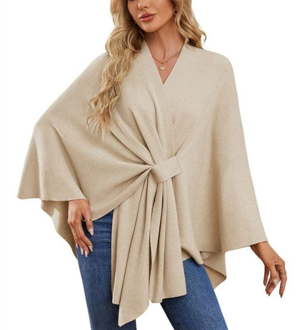 LeRoxy | Dames Poncho met Open Voorzijde en Zachte Sjaal | Comfortabele Elegante Trui