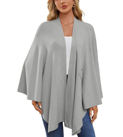 LeRoxy | Dames Poncho met Open Voorzijde en Zachte Sjaal | Comfortabele Elegante Trui
