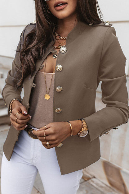 LeRoxy Blazer | Stijlvolle Dubbelgerijpte Blazer met Gouden Knopen voor Elegante Looks