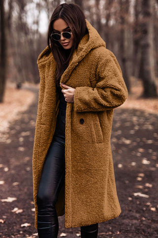 LeRoxy | Dames Lange Teddy Jas met Capuchon | Warme Winterjas