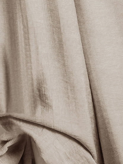 LeRoxy | Beige Linnen Look Blouse | V-Hals, Lange Mouwen & Borstzak