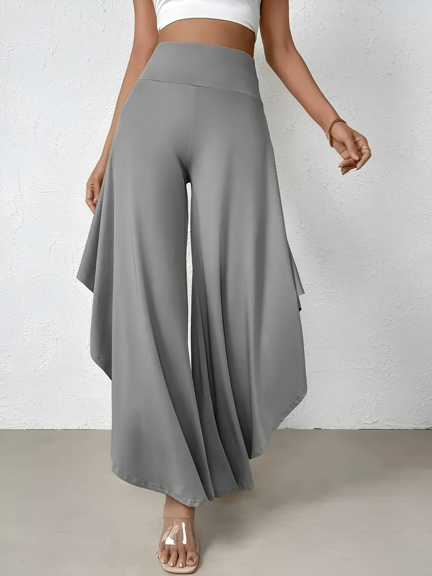 LeRoxy | Dames Set | Wijde Broek met Asymmetrisch Shirt | Comfortabele Twee-Delige Outfit
