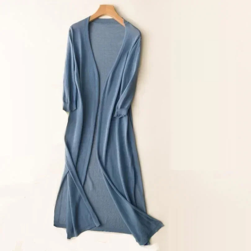LeRoxy | Dames Lange Vest | Elegant & Lichtgewicht | Zacht Gebreid | Voorjaar & Herfst