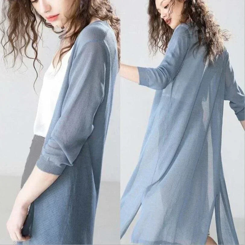 LeRoxy | Dames Lange Vest | Elegant & Lichtgewicht | Zacht Gebreid | Voorjaar & Herfst