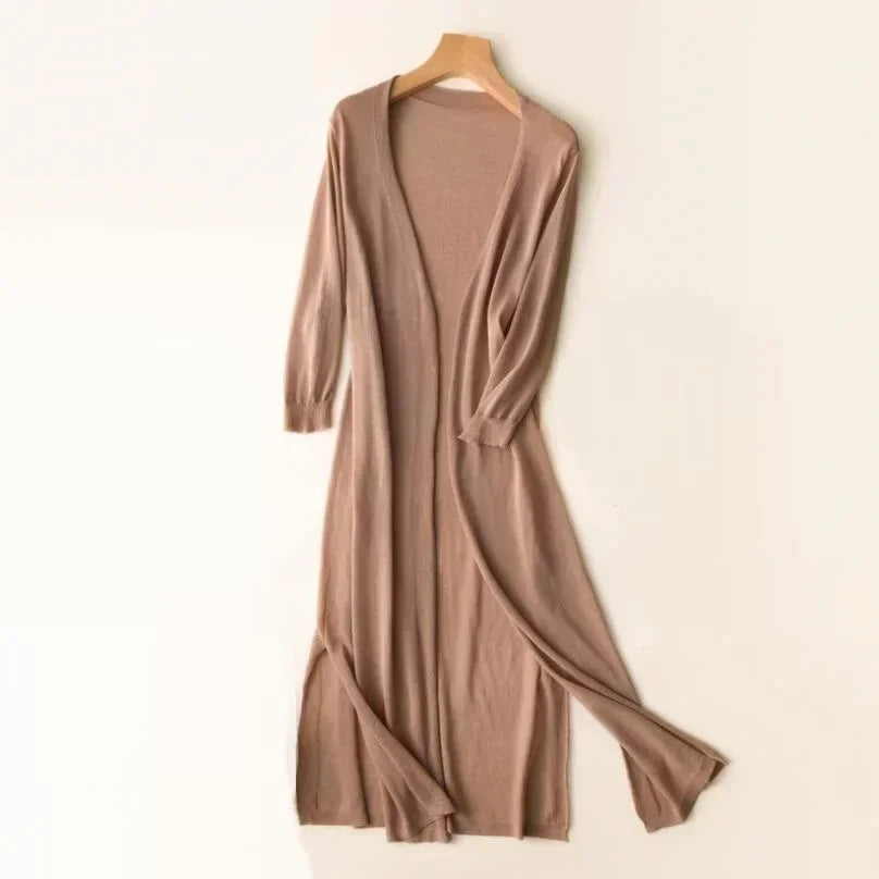 LeRoxy | Dames Lange Vest | Elegant & Lichtgewicht | Zacht Gebreid | Voorjaar & Herfst