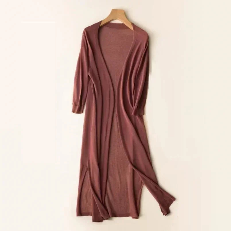 LeRoxy | Dames Lange Vest | Elegant & Lichtgewicht | Zacht Gebreid | Voorjaar & Herfst