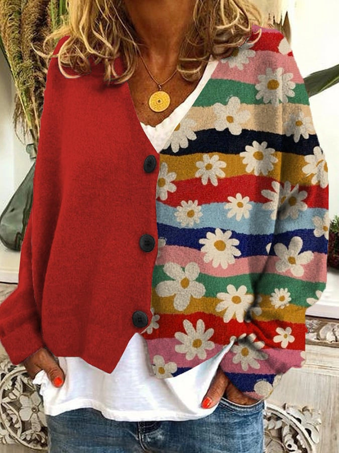 LeRoxy |  Boho Patchwork Vest met Bloemen | Dames Vest Casual & Trendy