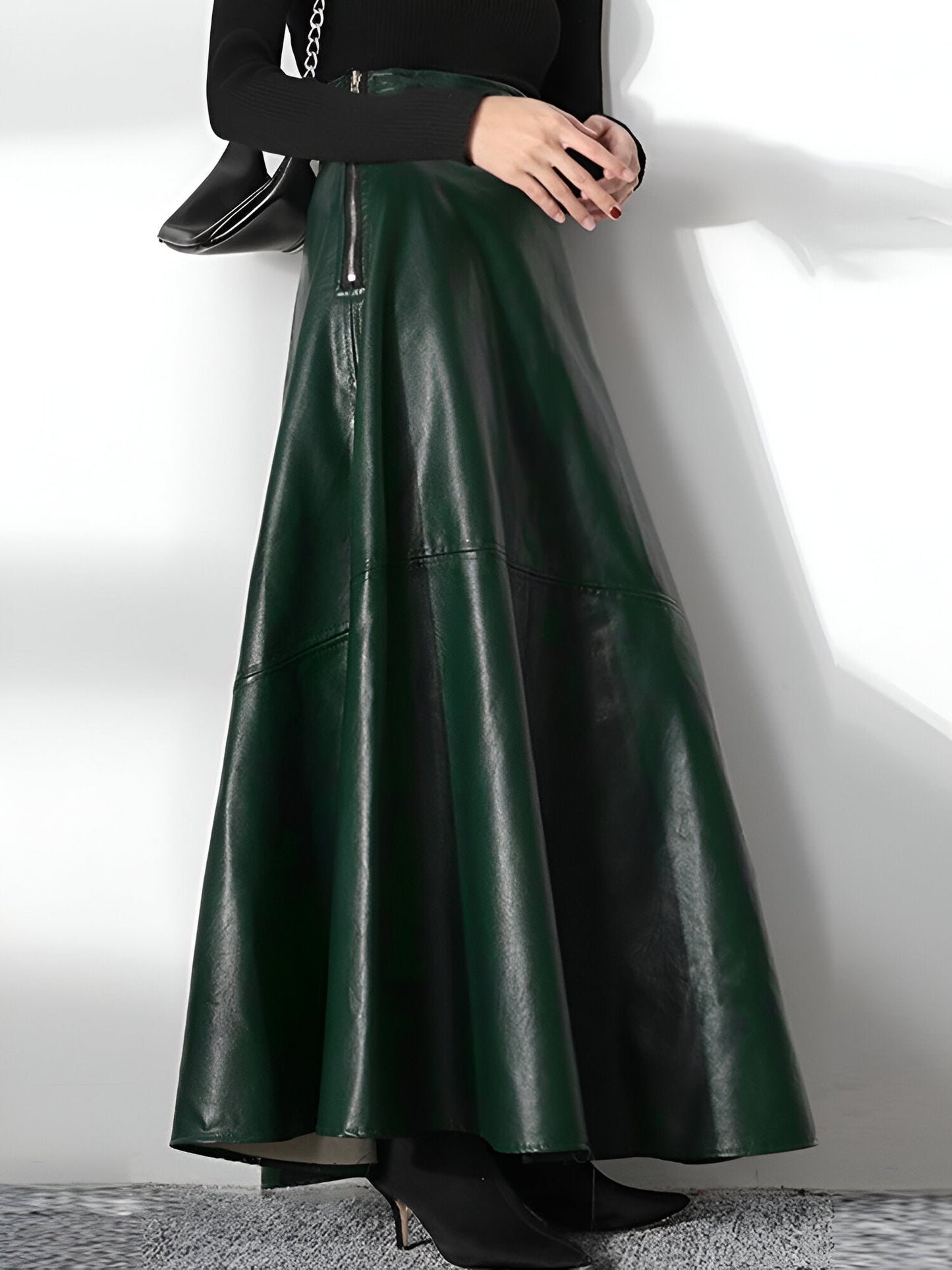 LeRoxy | PU Leren Maxi Rok voor Dames | Verfijnde Lange Rok met Stijlvolle Look