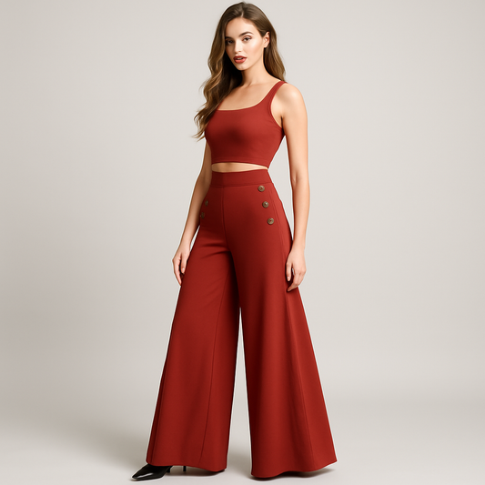 LeRoxy | Regensburg Dames Oversized Pantalon in Rood | Comfortabele en Stijlvolle Mode