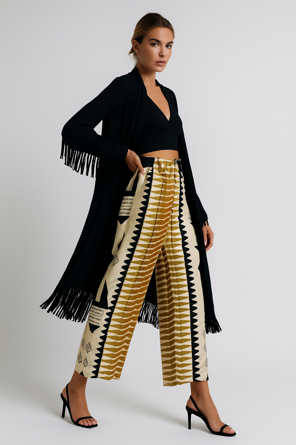 LeRoxy Broek met Geometrische Print - Trendy & Stijlvolle Mode voor Elke Gelegenheid