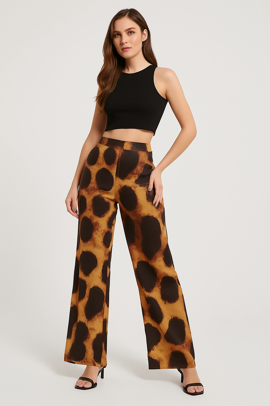 LeRoxy Broek met Hoge Taille en Luipaardprint - Trendy Mode voor Dames