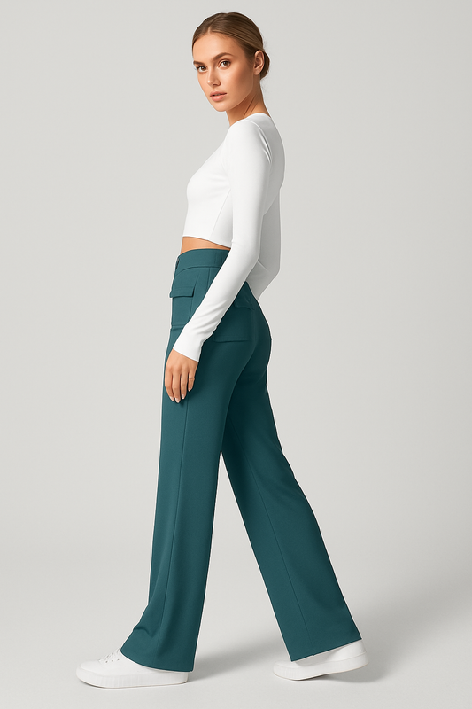 LeRoxy | Broek met Knoopsluiting | Stijlvolle en Comfortabele Damesbroek