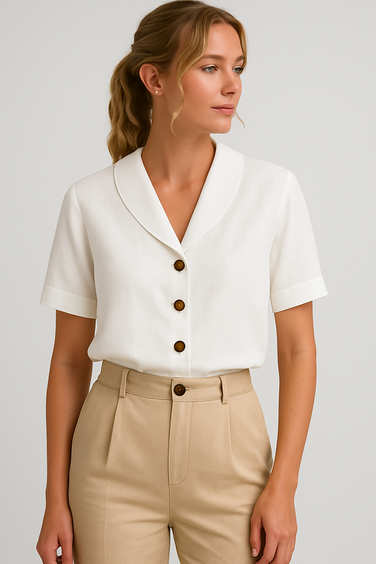 LeRoxy | Dames T-shirt van katoen en linnen | Trendy & comfortabel