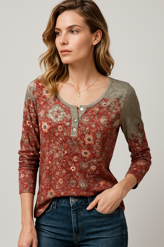 LeRoxy | Casual Gedrukte Top voor Vrouwen | Comfortabele Mode voor Elke Dag