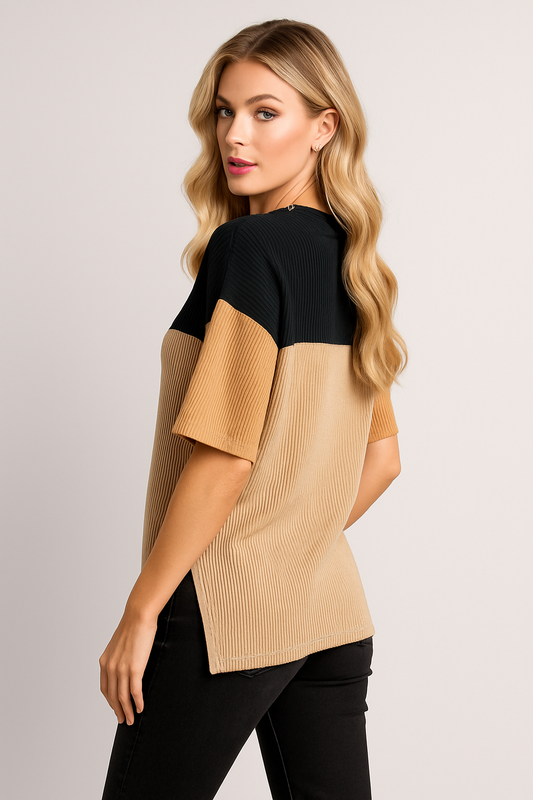 LeRoxy | Colorblock T-Shirt | Casual en Veelzijdig voor Elke Gelegenheid