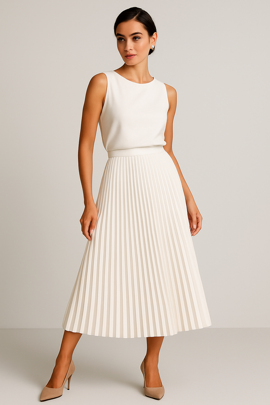 LeRoxy | Satijnen Plissérok voor Dames | Hoge Taille – Elegant en Lichtglanzend