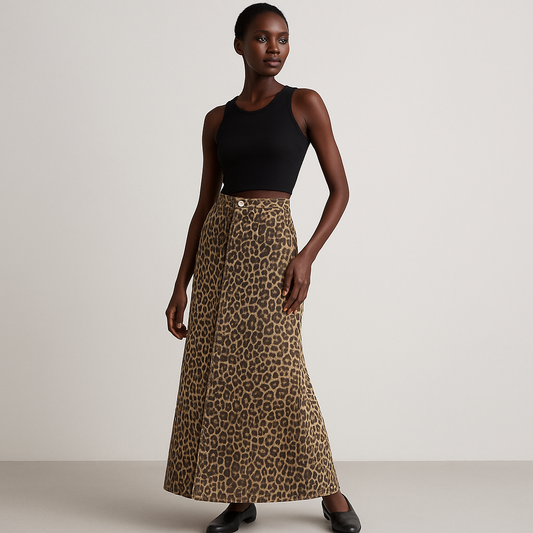 LeRoxy | Luipaardprint Maxirok | Trendy en Stijlvolle Lange Rok voor Elke Gelegenheid