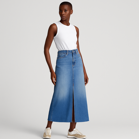 LeRoxy | Denim Maxi Rok | Stijlvolle Lichtblauwe Dames Denimrok voor een Trendy Look
