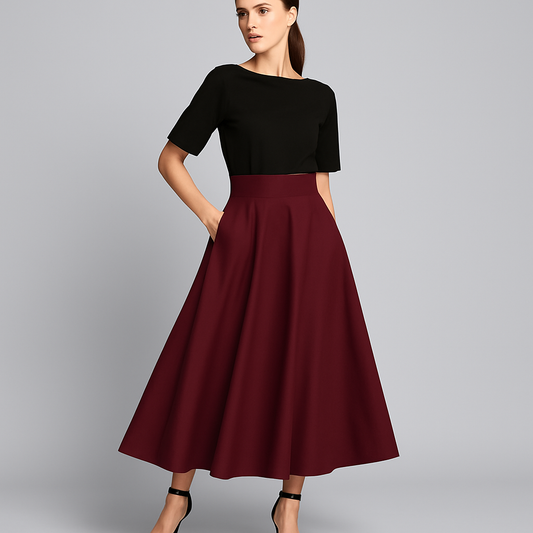 LeRoxy | Maxi Rok Dames | Stijlvolle Hoge Taille met Geplooid Ontwerp voor Elegante Look