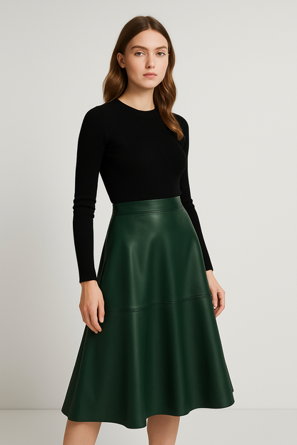 LeRoxy | PU Leren Maxi Rok voor Dames | Verfijnde Lange Rok met Stijlvolle Look