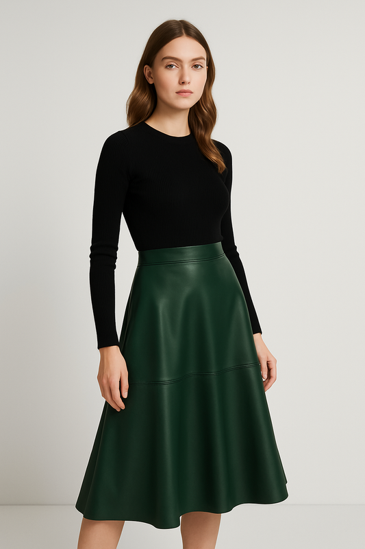 LeRoxy | PU Leren Maxi Rok voor Dames | Verfijnde Lange Rok met Stijlvolle Look