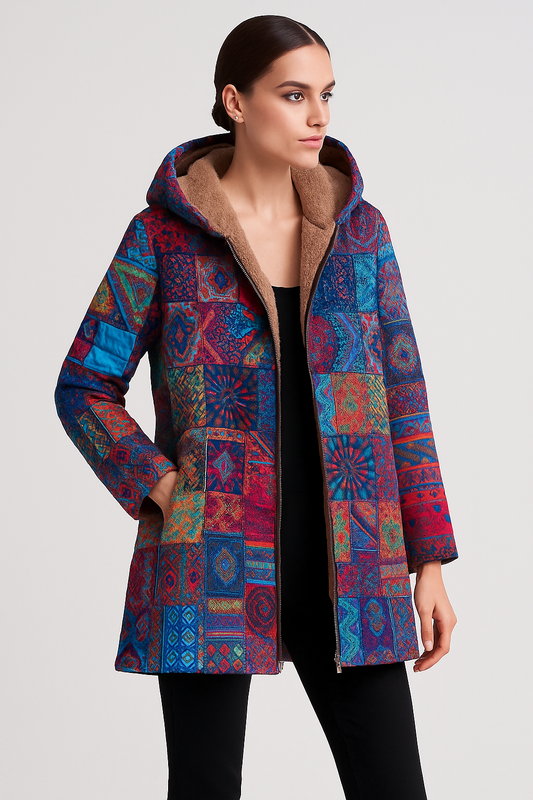 LeRoxy | Christina dames fleecejack met kleurrijke print | warm en comfortabel
