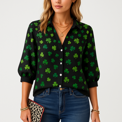 LeRoxy | Gebloemde Top Met Vintage Knopen