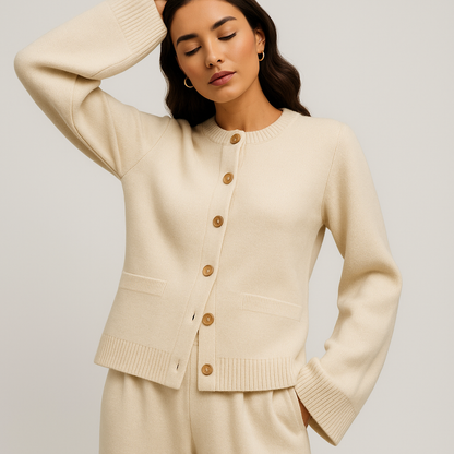 LeRoxy | Dames cardigan met uitlopende mouwen | Heuplengte vest