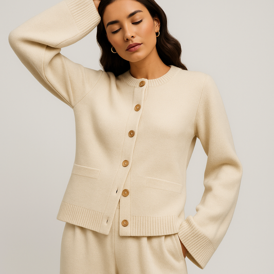 LeRoxy | Dames cardigan met uitlopende mouwen | Heuplengte vest
