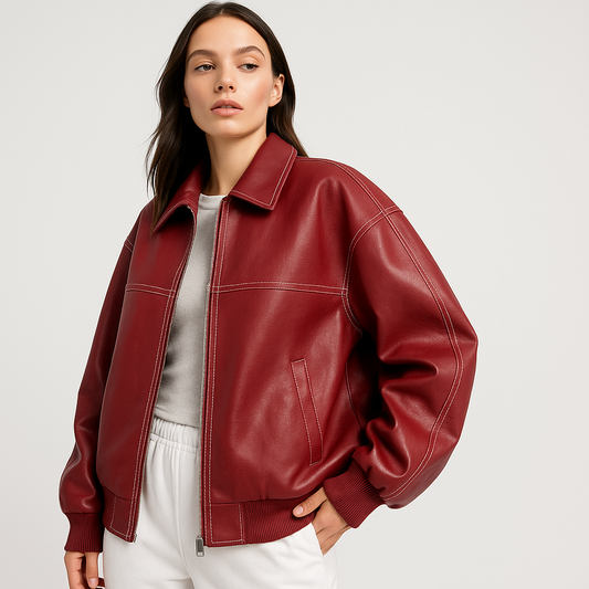LeRoxy| Oversized leren jas