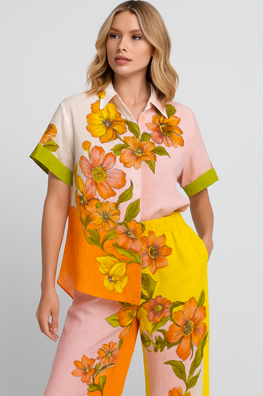 LeRoxy | Elegante Tweedelige Set met Bloemenprint | Stijlvol & Trendy Outfit