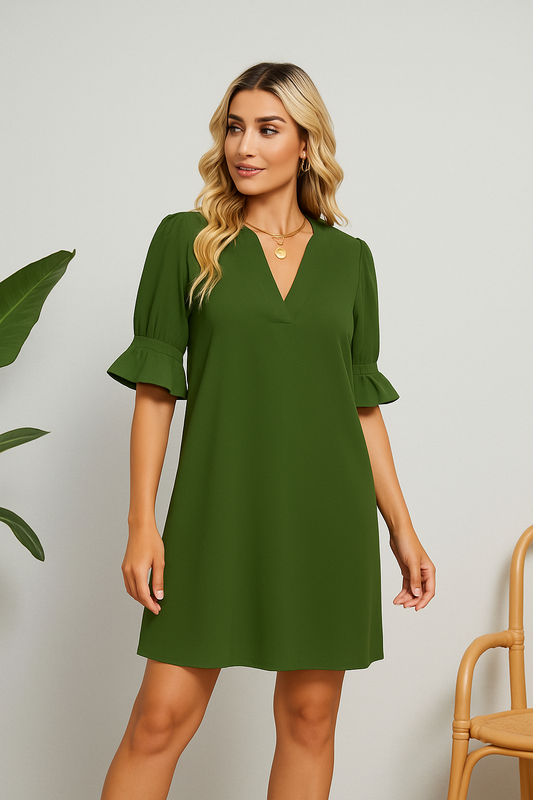 LeRoxy | Damesjurk LeRoxy met V-hals en elegante pasvorm | Stijlvol & Comfortabel