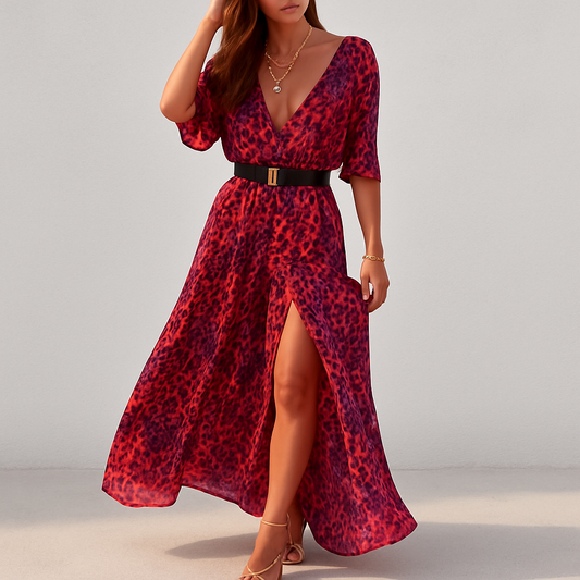 LeRoxy | Zomerse Overslag Maxi Jurk | Lichtgewicht & Comfortabel voor Zomer