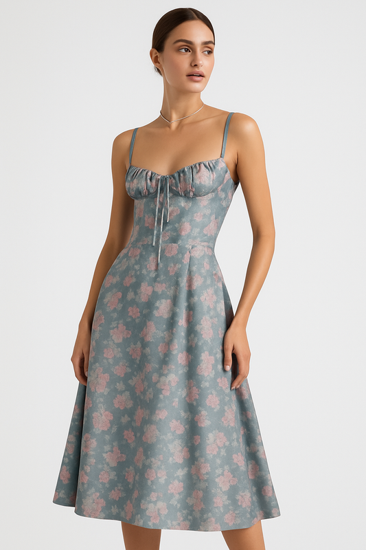 LeRoxy | dames zomerjurk met bloemenprint en spaghettibandjes | lichtgewicht en luchtig
