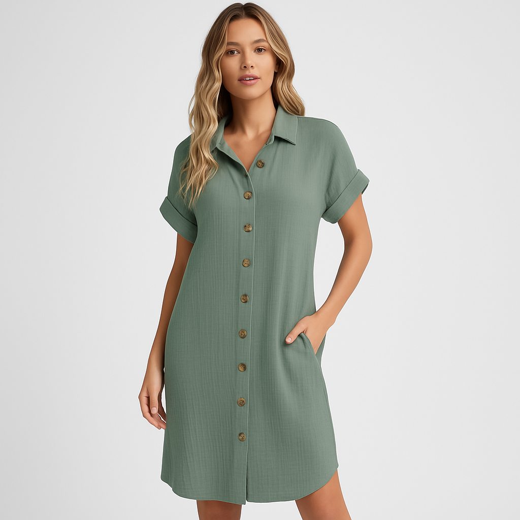 LeRoxy | Shop LeRoxy Comfortabele Overhemdjurk | Stijlvolle en veelzijdige damesmode