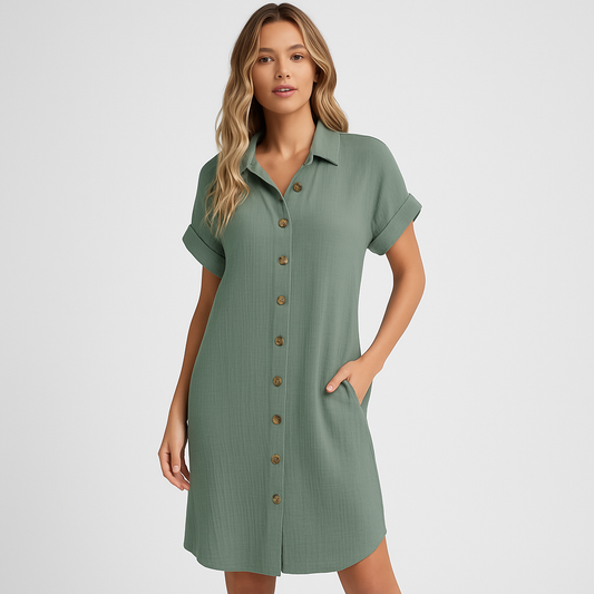 LeRoxy | Shop LeRoxy Comfortabele Overhemdjurk | Stijlvolle en veelzijdige damesmode