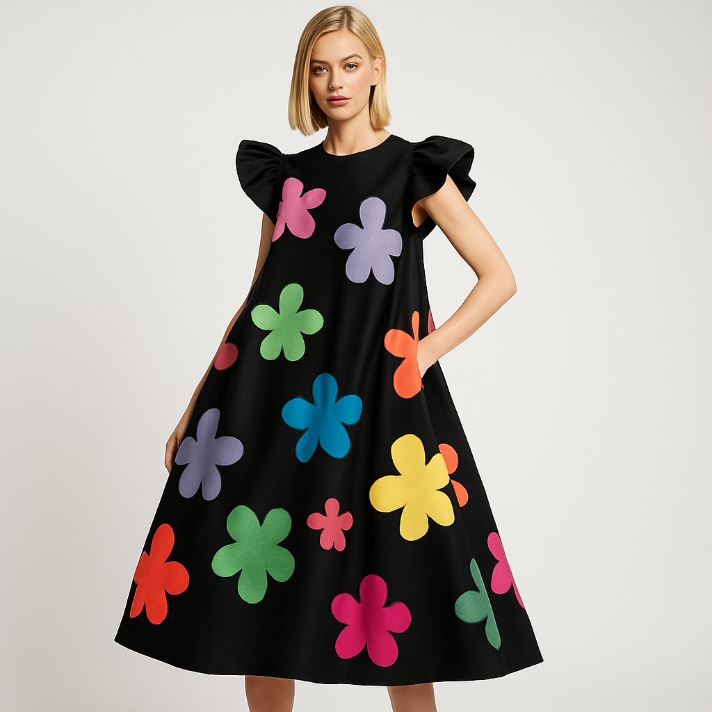 LeRoxy | Zachte A-lijn Jurk met Mooie Print | Comfortabel en Stijlvol