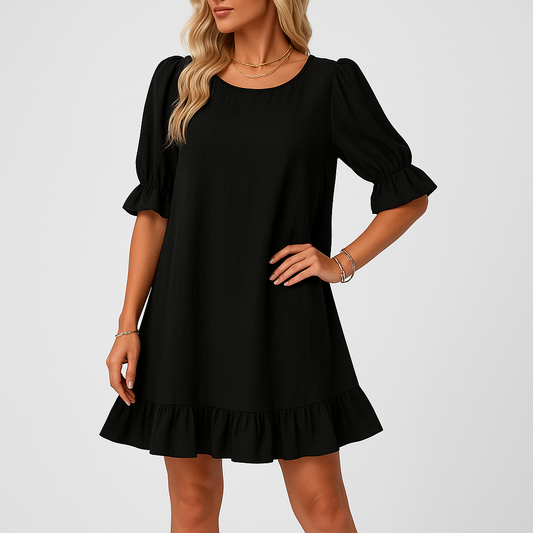 LeRoxy | Casual Jurk met Pofmouwen | Stijlvolle en Comfortabele Damesmode