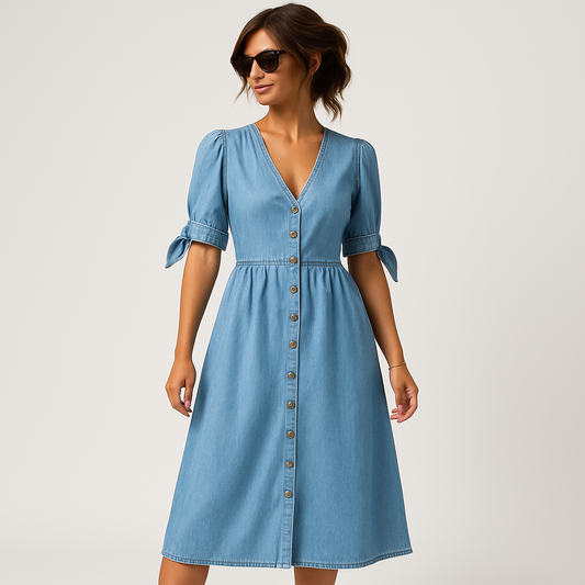 LeRoxy | Elegante Damesjurk met Knoopsluiting | Stijlvolle Zomerjurk