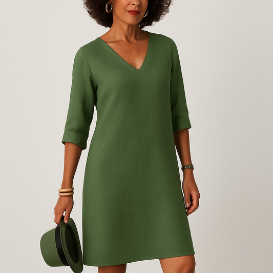 LeRoxy | Elegante damesjurk met buikbedekking en V-hals | Stijlvolle kleding voor elke gelegenheid