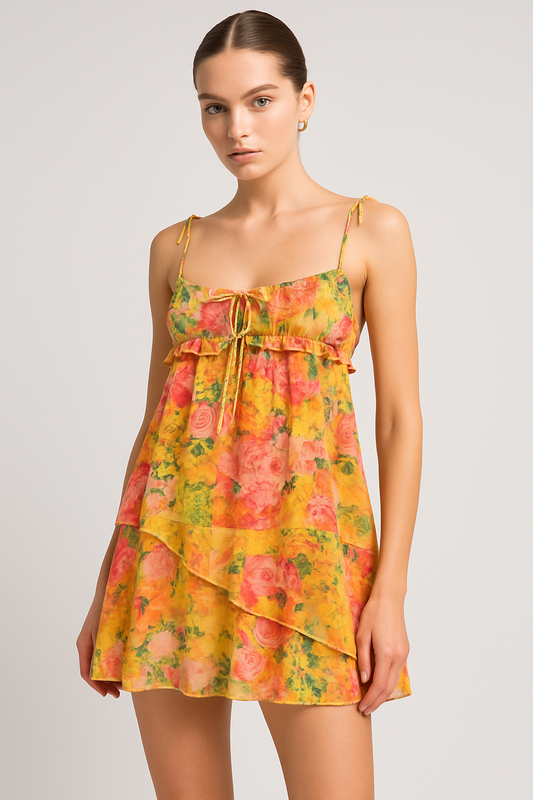 LeRoxy | Jurk met Tiered Rok in Felle Kleuren | Elegante Mode voor Elke Gelegenheid