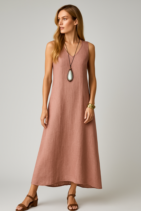 LeRoxy | Casual V-Hals Dames Maxi Zomerjurk | Luchtige & Stijlvolle Zomeroutfit