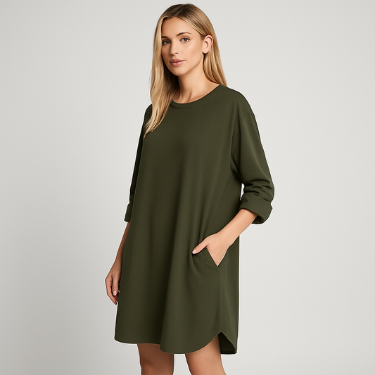 LeRoxy | Casual Losse Zakjurk met Lange Mouwen | Comfortabele & Stijlvolle Damesjurk