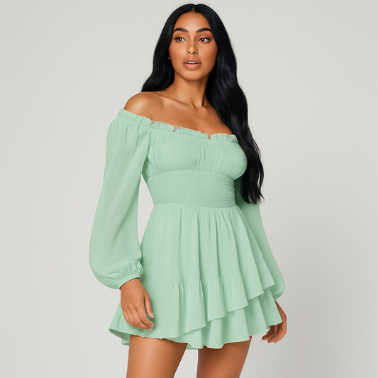 LeRoxy - Off-Shoulder Ruches: De perfecte balans tussen trendy stijl en verfijnde vrouwelijke charme