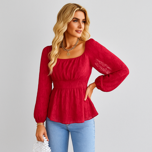 LeRoxy | Shirt Blouse Met Pofmouwen Voor Dames - Stijlvolle en Comfortabele Keuze