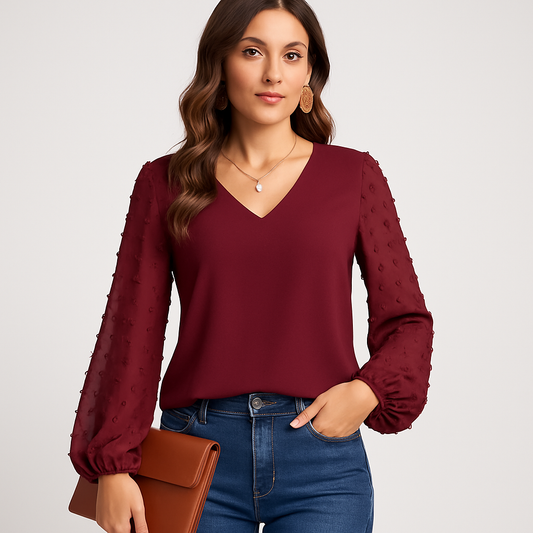 LeRoxy | Top Dames Top Met V-hals | Perfecte Zomertop voor Stijl en Comfort