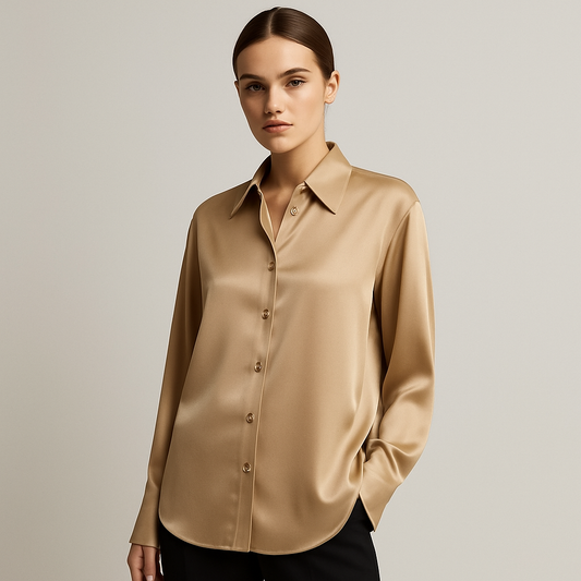 Leroxy | Satijnen Blouse voor Dames | Elegante en Luxe Top voor Elke Gelegenheid