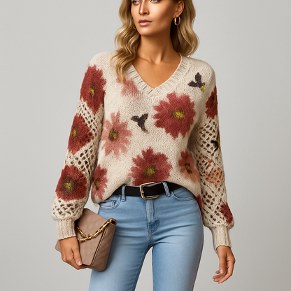 LeRoxy | Elegante Dames Pullover | Bloemenpatroon, Comfortabel en Stijlvol