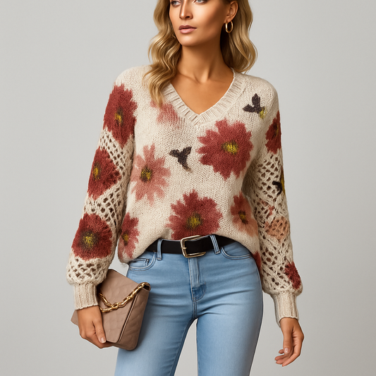 LeRoxy | Elegante Dames Pullover | Bloemenpatroon, Comfortabel en Stijlvol