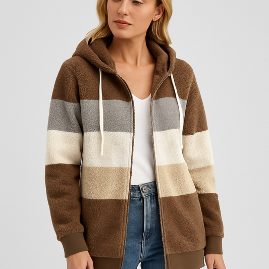 LeRoxy | Dames Hoodie Jas Sherpa Fleece | Relaxed Fit Met Capuchon en Ritssluiting